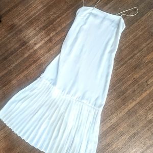 Vintage 90sx20s White Satin Drop Waist Dress